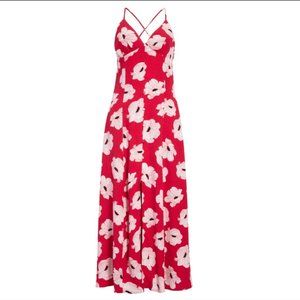 NWT LEITH Beetroot Linear Floral Maxi 1x